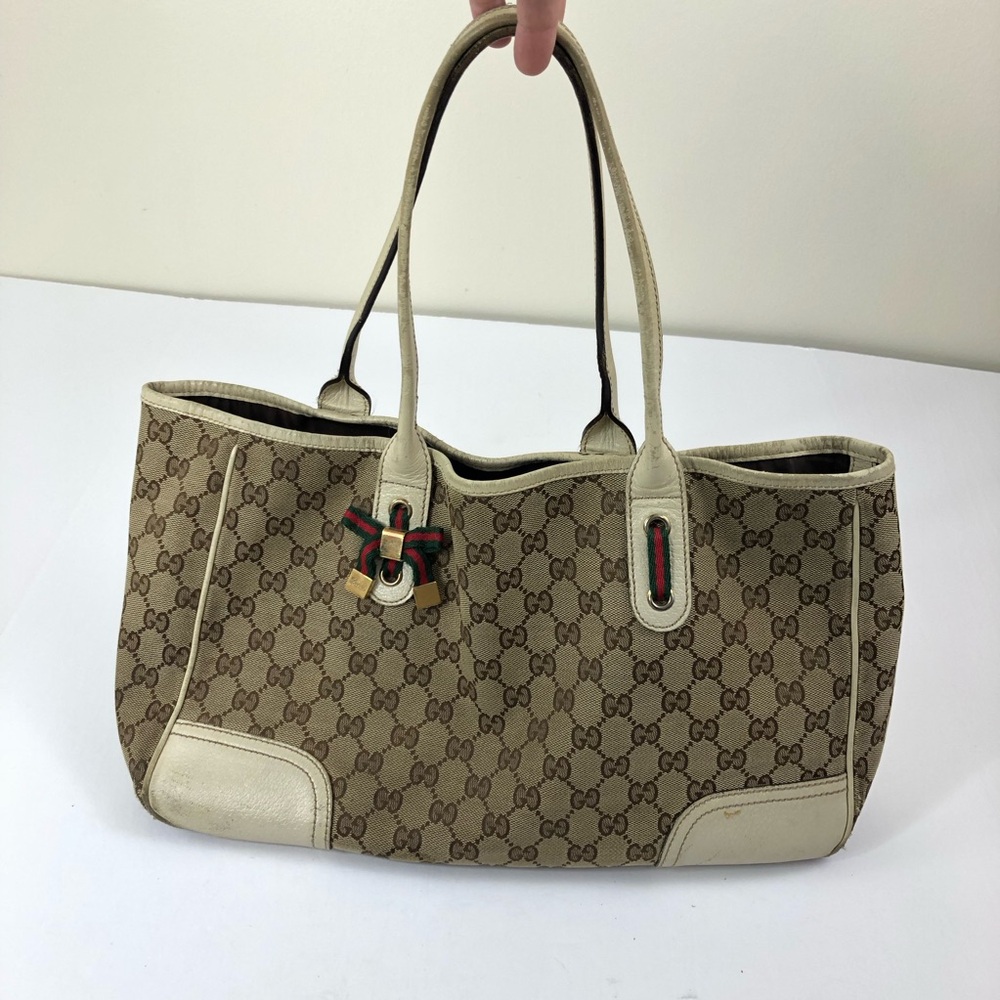 Gucci Beige and Brown GG Pattern Tote - Picture 2 of 15